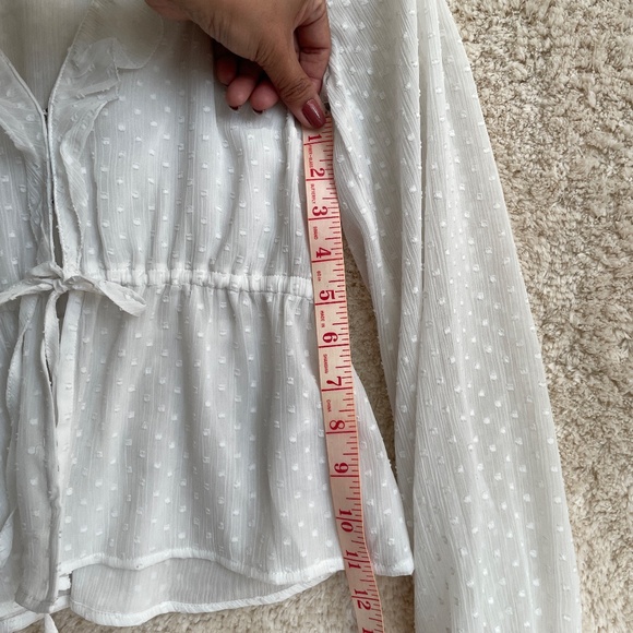 Abercrombie & Fitch Long Sleeve Blouse Womens Size S White Sheer - Picture 7 of 8